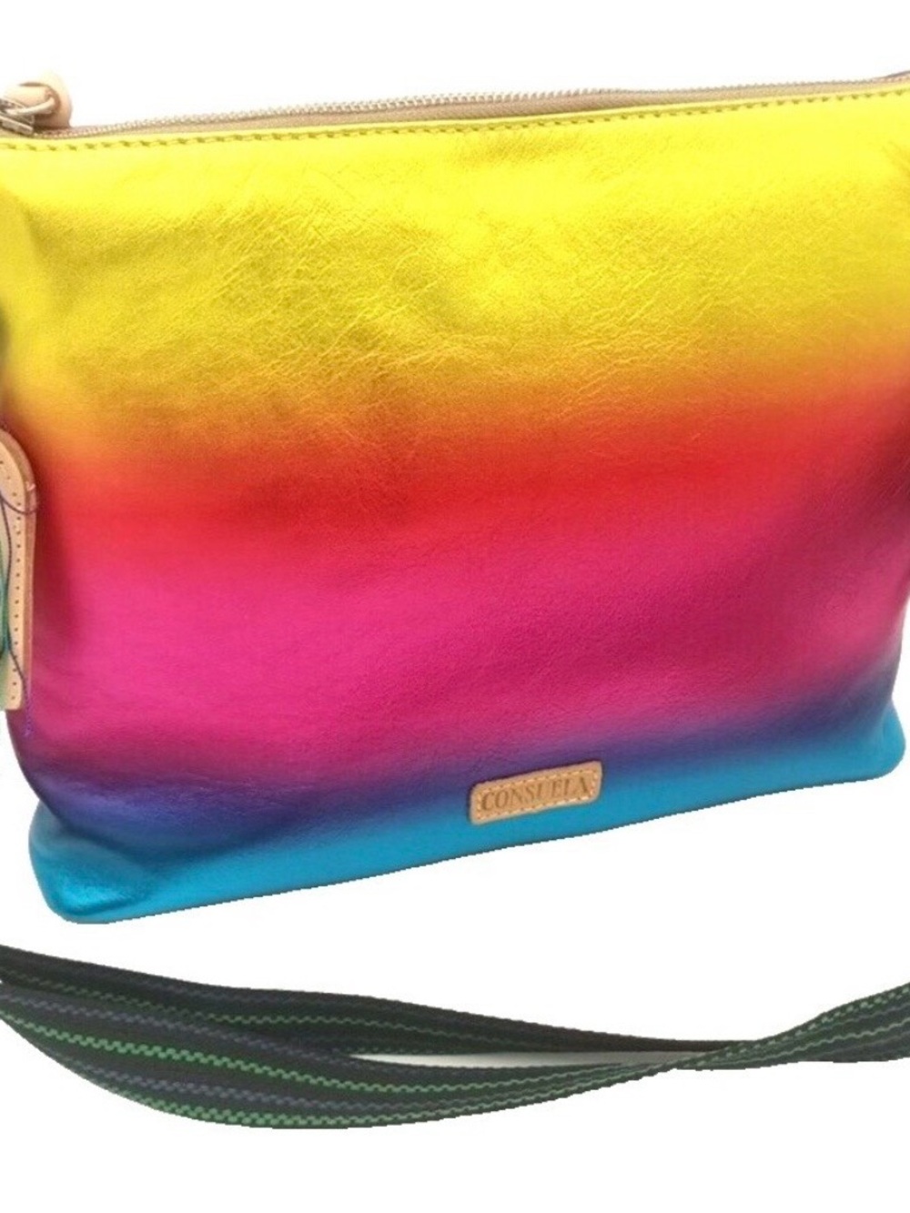 Consuela Rainbow Ombre Crossbody Wristlet - Yellow Pink Blue